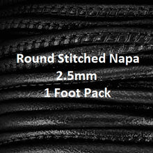 Round Stitched Napa, 2.5 mm, 1 Foot Pack