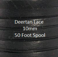 Deertan Lace, 10mm, 50 Foot Spool - Leather Cord and More, Deertan Lace, 5mm - Leather Cord