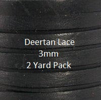 Deertan Lace, 3mm, 2 Yard Pack - Leather Cord and More, Deertan Lace, 3mm - Leather Cord