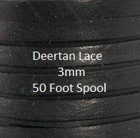 Deertan Lace, 3mm, 50 Foot Spool - Leather Cord and More, Deertan Lace, 3mm - Leather Cord