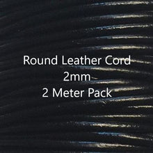 Round Leather Cord, 2.0mm, 2 Meter Pack - Leather Cord and More, Round Leather Cord, 2.0mm - Leather Cord