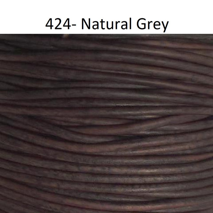 Hemptique Round Leather Cord - Brown, 0.5 mm