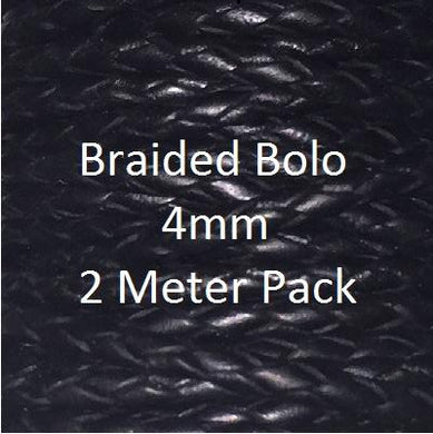 Braided Bolo Cord, 4mm, 2 meters - Leather Cord and More, Braided Bolo Cord, 4mm - Leather Cord