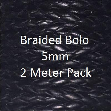 Braided Bolo Cord, 5mm, 2 meters - Leather Cord and More, Braided Bolo Cord, 5mm - Leather Cord